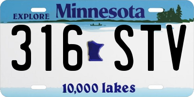 MN license plate 316STV