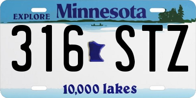 MN license plate 316STZ
