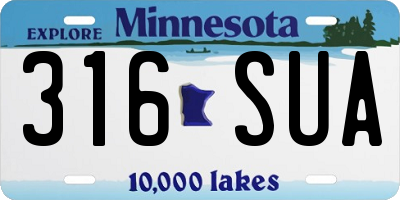 MN license plate 316SUA