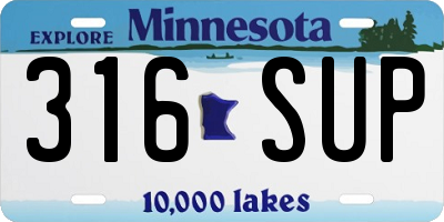 MN license plate 316SUP