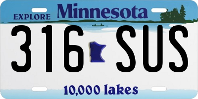 MN license plate 316SUS