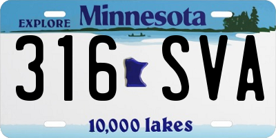 MN license plate 316SVA
