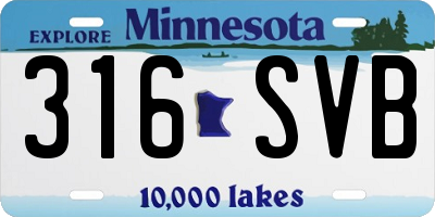 MN license plate 316SVB