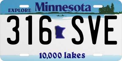 MN license plate 316SVE