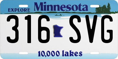 MN license plate 316SVG