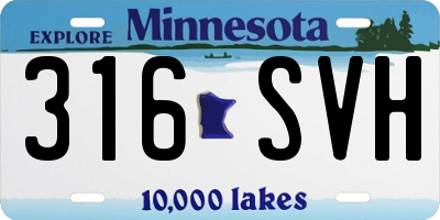 MN license plate 316SVH
