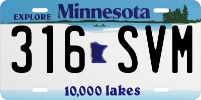 MN license plate 316SVM