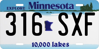 MN license plate 316SXF