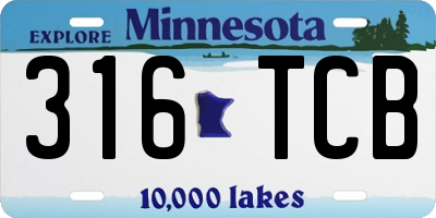 MN license plate 316TCB