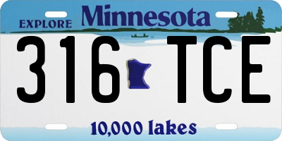 MN license plate 316TCE
