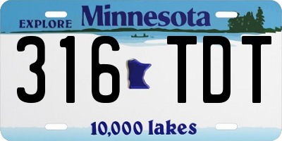 MN license plate 316TDT