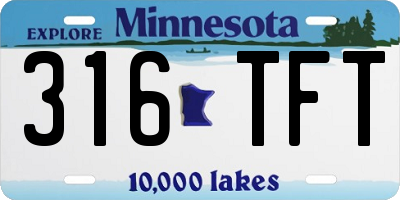MN license plate 316TFT