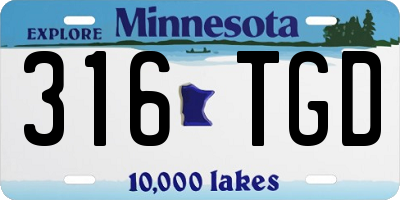MN license plate 316TGD