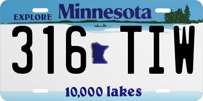 MN license plate 316TIW