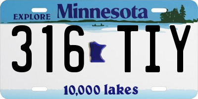 MN license plate 316TIY