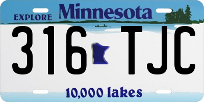 MN license plate 316TJC