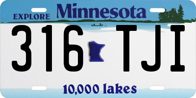 MN license plate 316TJI