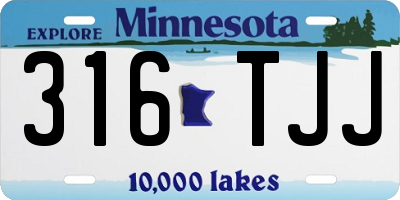 MN license plate 316TJJ