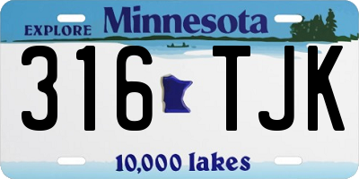 MN license plate 316TJK