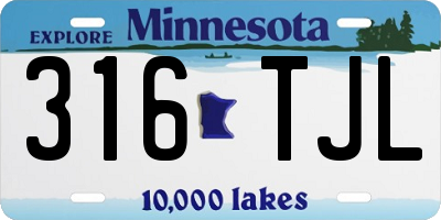 MN license plate 316TJL