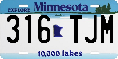 MN license plate 316TJM