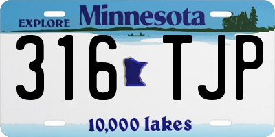 MN license plate 316TJP
