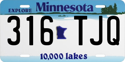 MN license plate 316TJQ