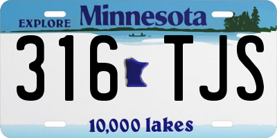 MN license plate 316TJS