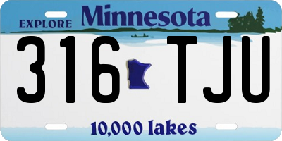 MN license plate 316TJU