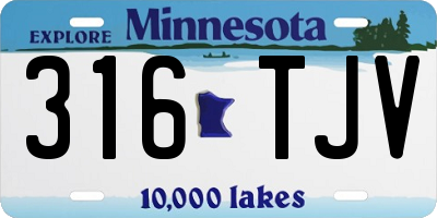 MN license plate 316TJV