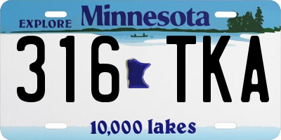 MN license plate 316TKA