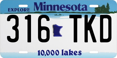 MN license plate 316TKD