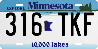 MN license plate 316TKF