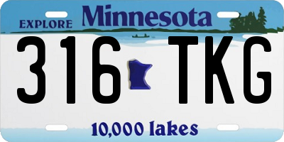 MN license plate 316TKG