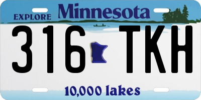 MN license plate 316TKH