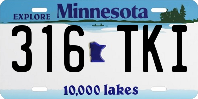 MN license plate 316TKI