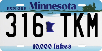 MN license plate 316TKM