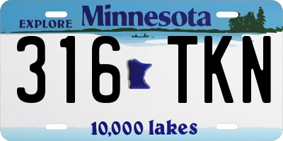 MN license plate 316TKN