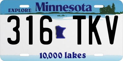 MN license plate 316TKV