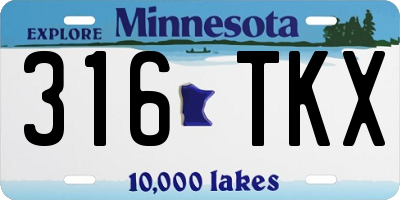 MN license plate 316TKX