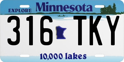 MN license plate 316TKY