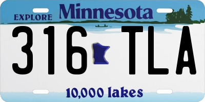MN license plate 316TLA