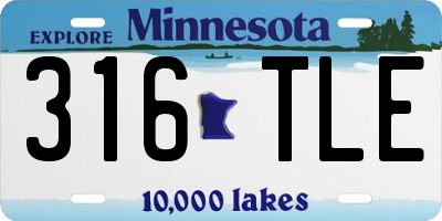 MN license plate 316TLE