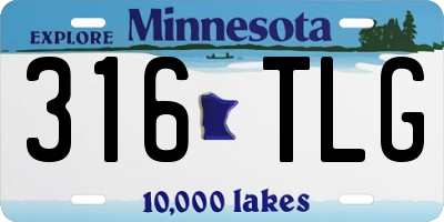 MN license plate 316TLG
