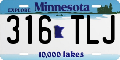 MN license plate 316TLJ
