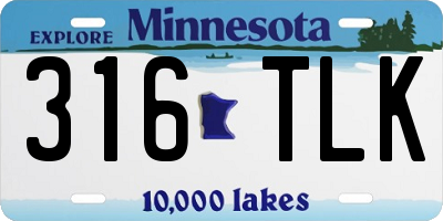 MN license plate 316TLK