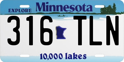 MN license plate 316TLN