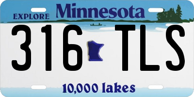 MN license plate 316TLS