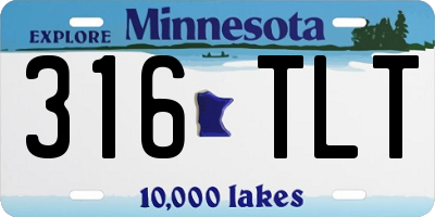 MN license plate 316TLT