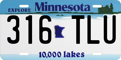 MN license plate 316TLU